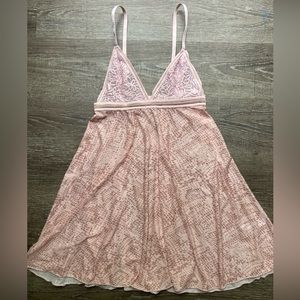 Pink Champagne Sheer Lingerie Slip Size Large